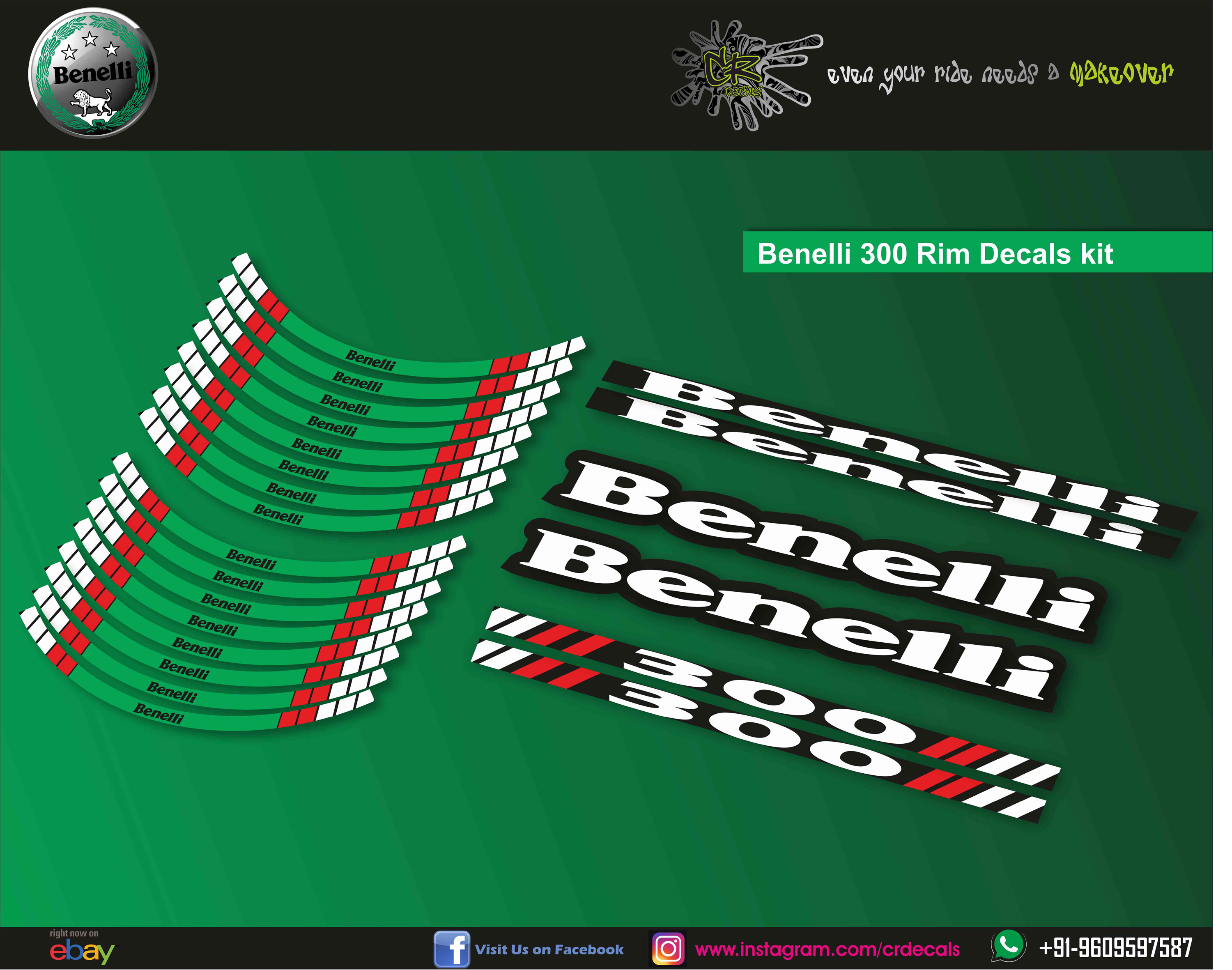 BENELLI 300 Rim Sticker Kit – CR Decals Designs